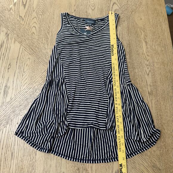 New ModCloth Women’s XXS Navy White Striped High‎ Low Tank Top - Picture 6 of 8